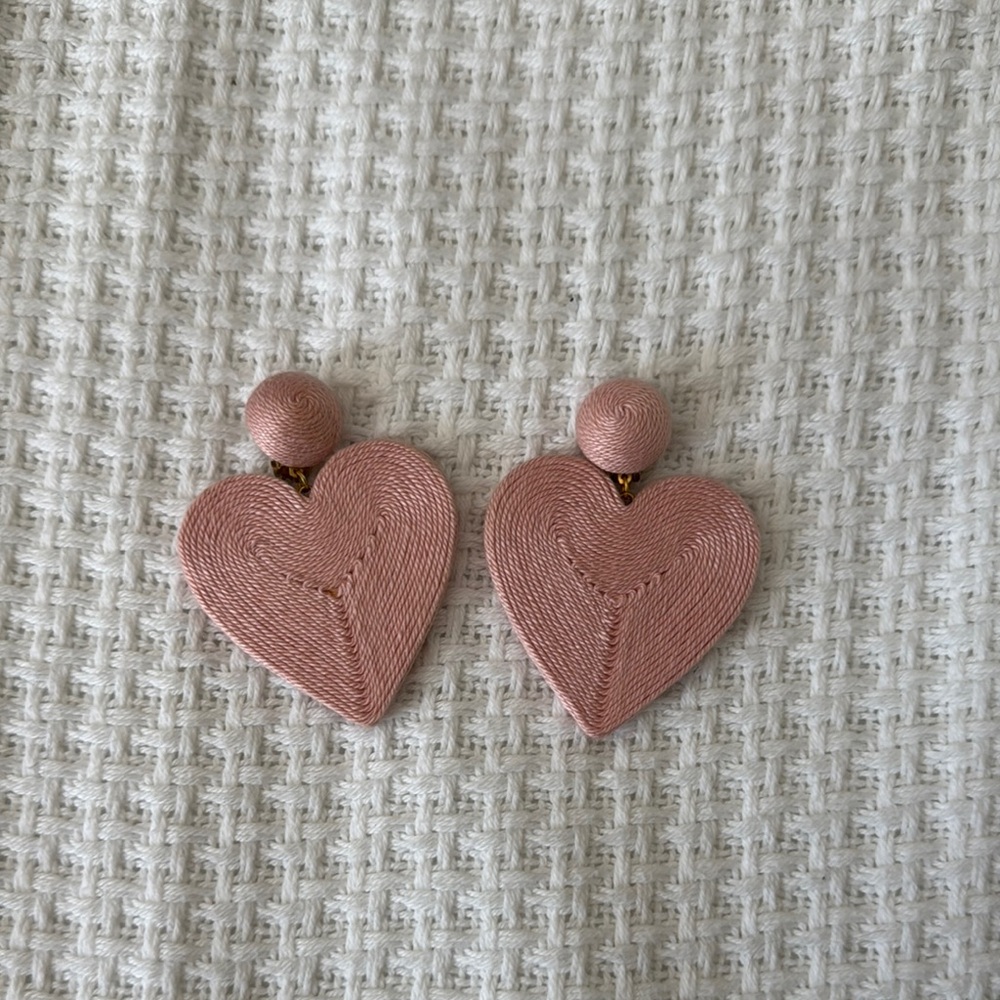 Elegant Pink Heart Earrings